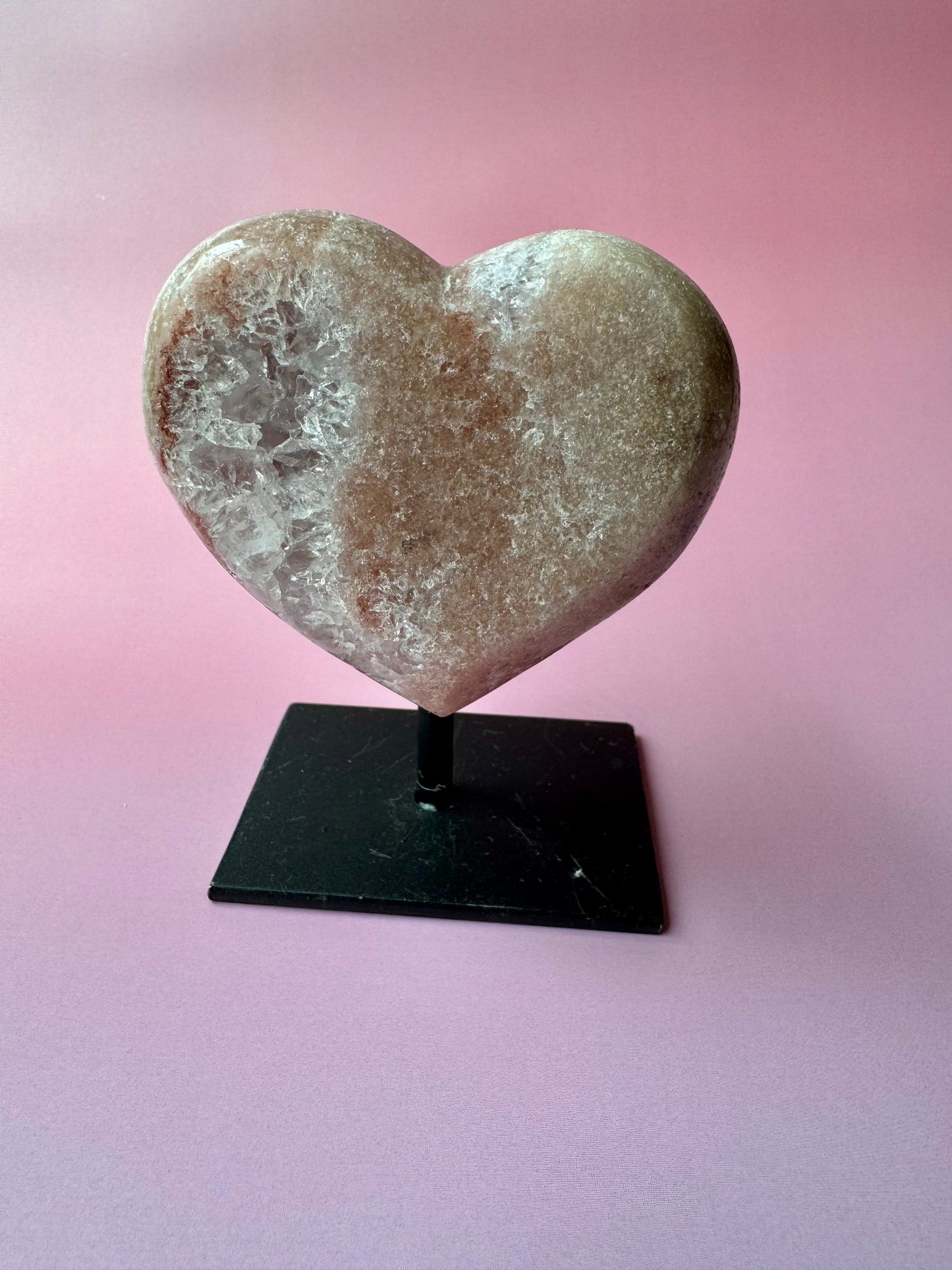 Roze Amethist hart 10