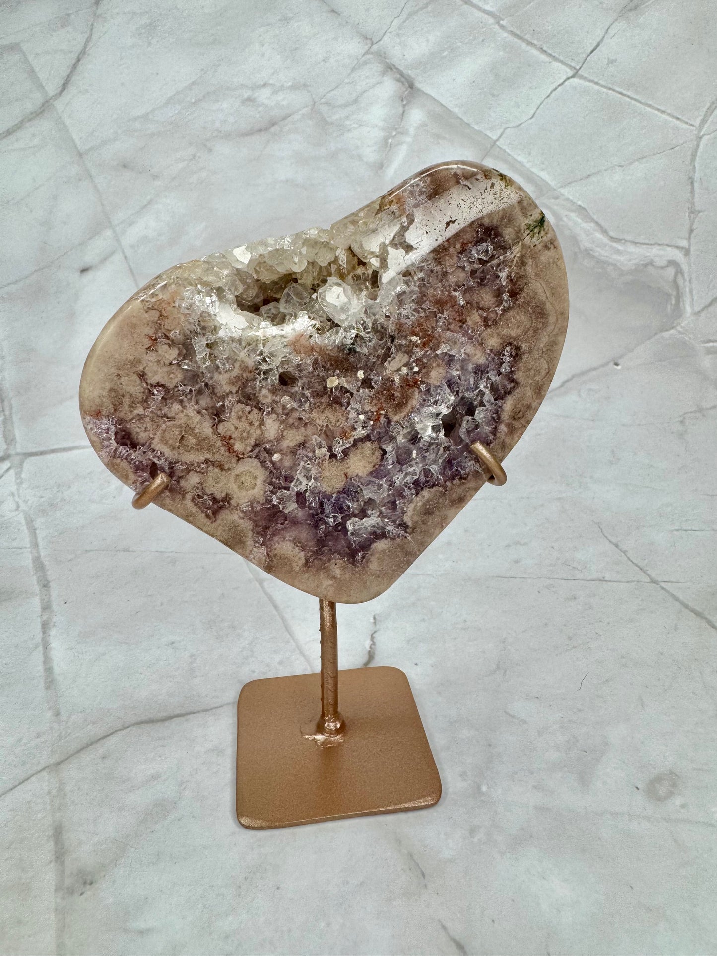 Roze Amethist slab op standaard 57