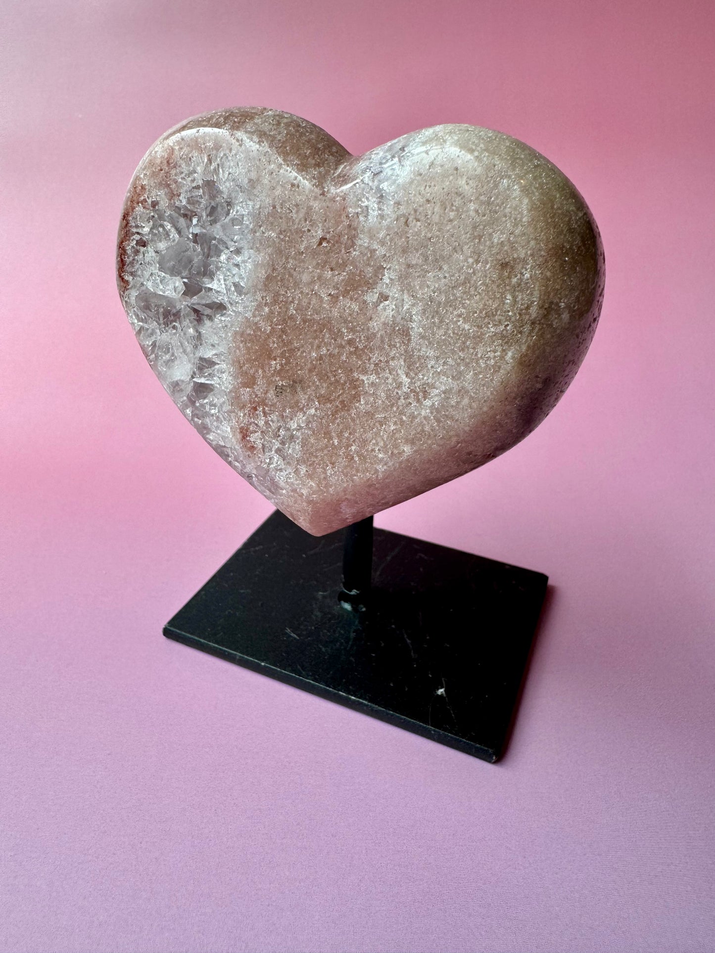 Roze Amethist hart 10