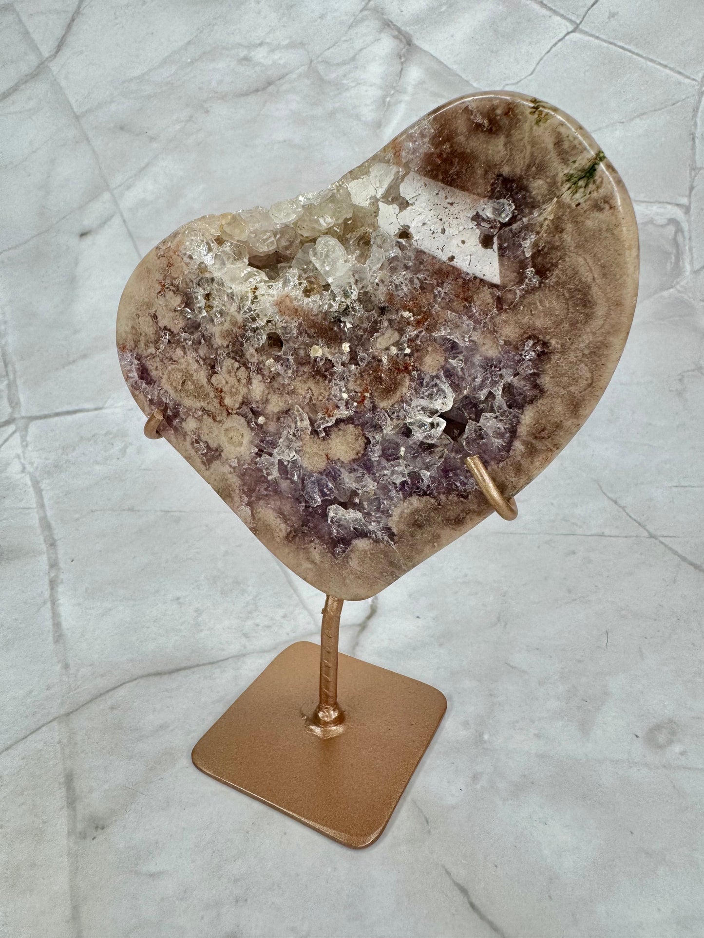 Roze Amethist slab op standaard 57