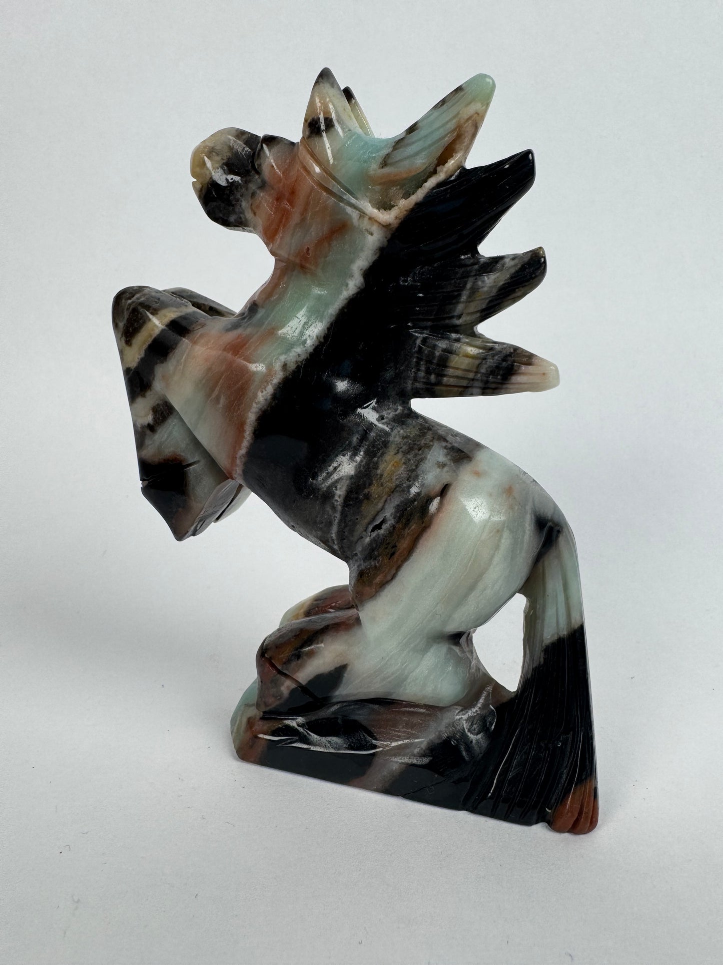 Caribbean Blue Calcite horse 32