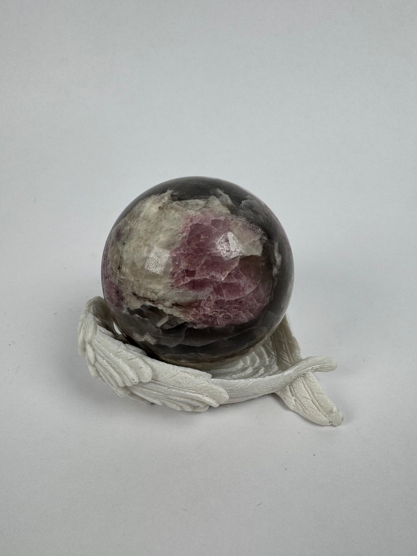 Pink Tourmaline with Smoky Quartz Ball 35