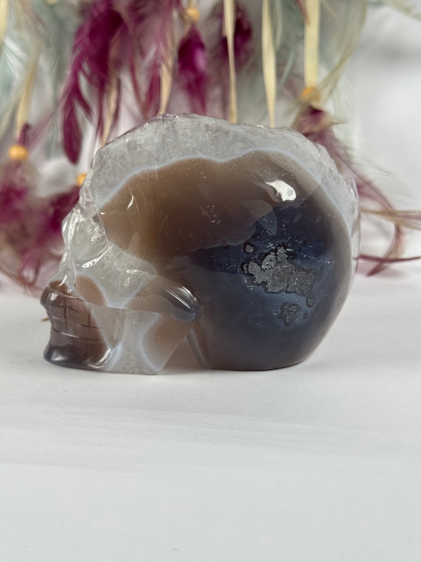Agate with Amethyst skull