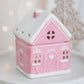 Roze peperkoek huisje olie- en waxmelt brander