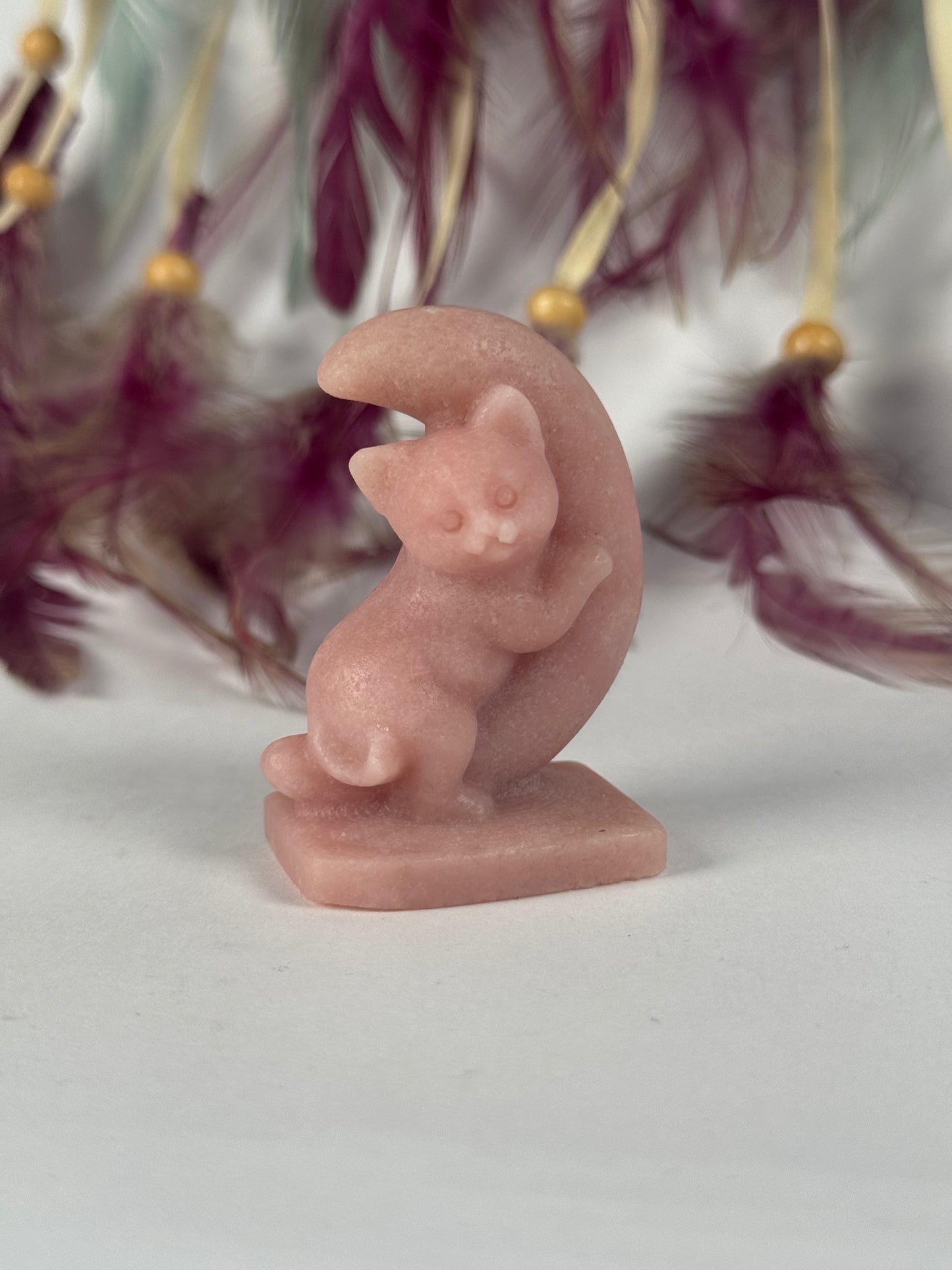 Roze Opaal kat met maan 5