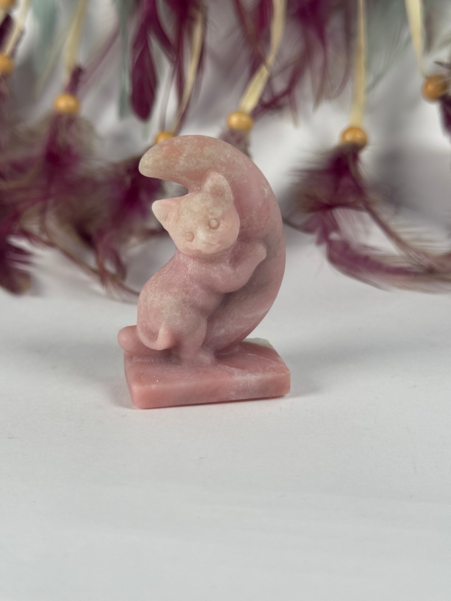 Roze Opaal kat met maan 6