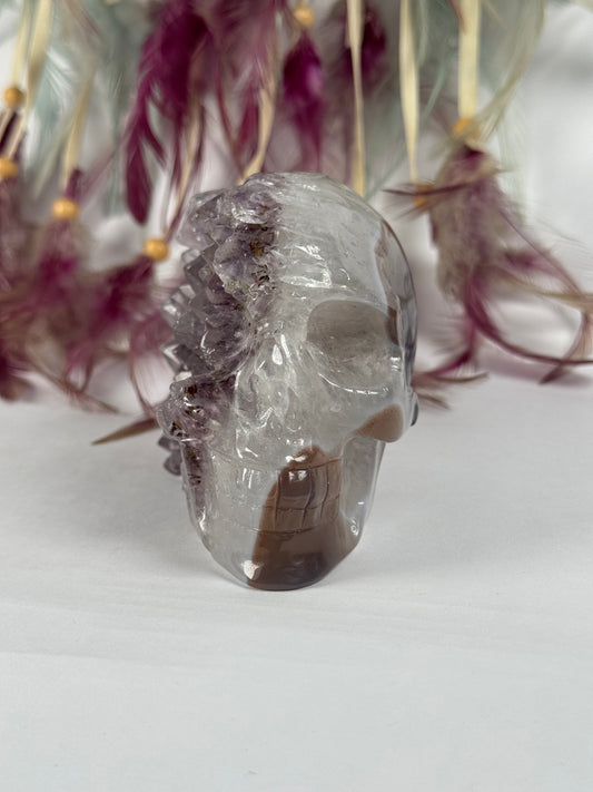 Agaat met Amethist skull